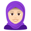 :woman_with_headscarf_tone1: 🧕🏻